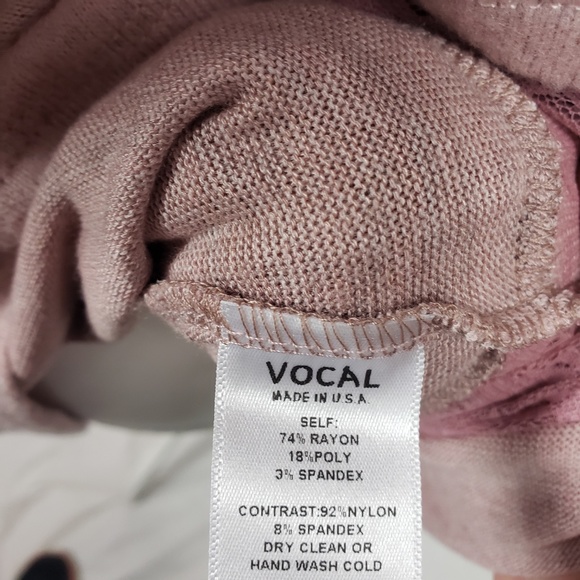 VOCAL Sweater Tunic Pink Soft Bell Sleeves & Lace S NWT - Picture 7 of 7